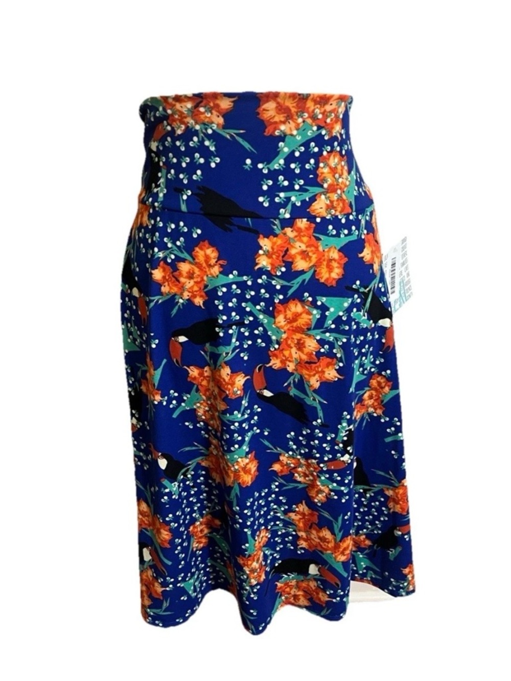 LuLaRoe A-Line Skirt Sz 2XL AZURE Geometric Print Closet Staple Feminine Flowy
